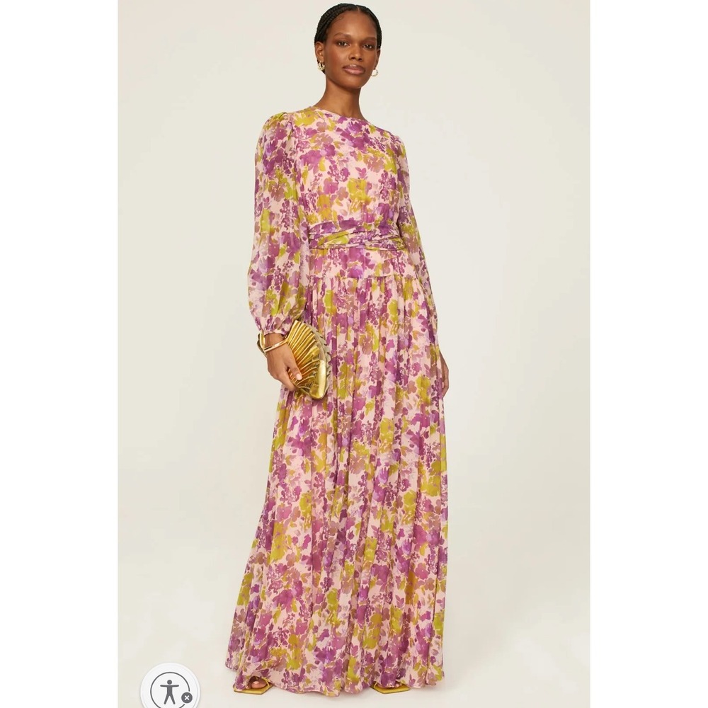 LDT Floral Long Sleeve Maxi Dress - Size 2